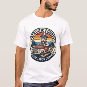 Patriotic Uncle Sam Cat Retro Sunset T-Shirt (5)_1