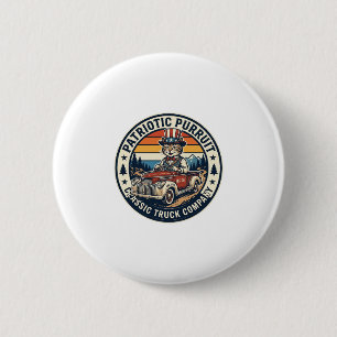 Patriotic Uncle Sam Cat Retro Sunset T-Shirt (5)_1 6 Cm Round Badge