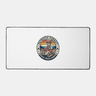 Patriotic Uncle Sam Cat Retro Sunset T-Shirt (5)_1 Desk Mat