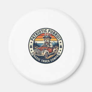 Patriotic Uncle Sam Cat Retro Sunset T-Shirt (5)_1 Magnet