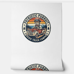 Patriotic Uncle Sam Cat Retro Sunset T-Shirt (5)_1 Wallpaper