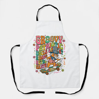 Patriotic Uncle Sam Cat Retro Typography T-Shirt ( Apron