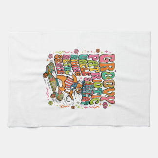 Patriotic Uncle Sam Cat Retro Typography T-Shirt ( Tea Towel