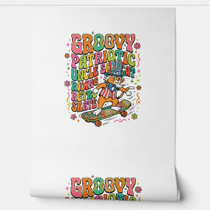 Patriotic Uncle Sam Cat Retro Typography T-Shirt ( Wallpaper