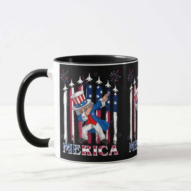 Patriotic Uncle Sam Dabbing 4th of July Mug (Left)