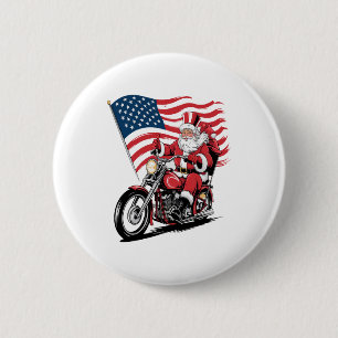 Patriotic Uncle Sam Motorcycle 6 Cm Round Badge