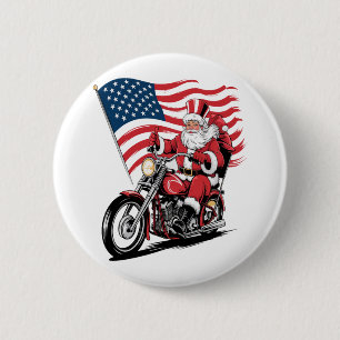 Patriotic Uncle Sam Motorcycle 6 Cm Round Badge