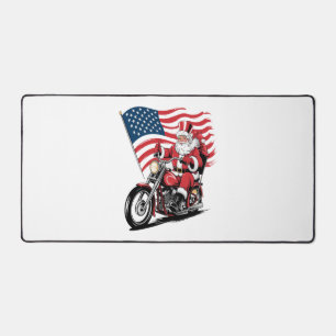 Patriotic Uncle Sam Motorcycle Desk Mat