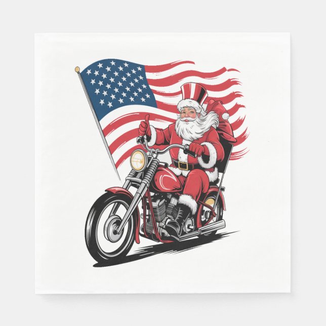 Patriotic Uncle Sam Motorcycle Napkin (Front)