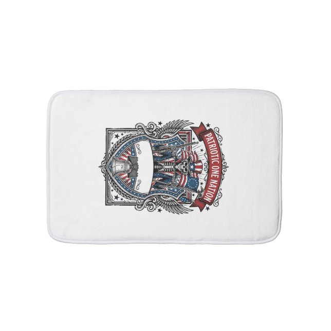 Patriotic Uncle Sam Skeleton Dark Patriot Skeleton Bath Mat (Front)