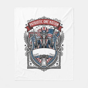 Patriotic Uncle Sam Skeleton Dark Patriot Skeleton Fleece Blanket