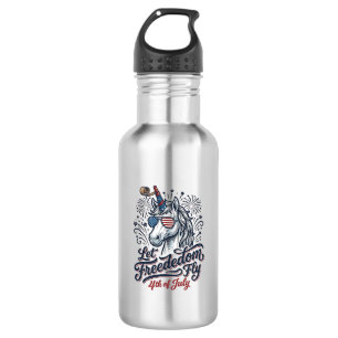 Patriotic Unicorn 4th of July Freedom Fly Shirt_1 532 Ml Water Bottle