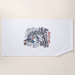 Patriotic Unicorn 4th of July Freedom Fly Shirt_1 Beach Towel