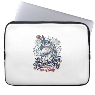Patriotic Unicorn 4th of July Freedom Fly Shirt_1 Laptop Sleeve