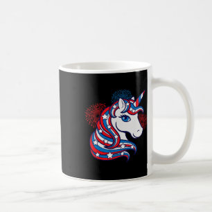 Patriotic Unicorn 4th Of July Shirt For Girls Amer Coffee Mug