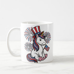 Patriotic Unicorn Fireworks Shirt Design_1 Coffee Mug