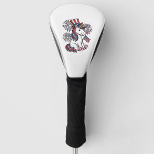 Patriotic Unicorn Fireworks Shirt Design_1 Golf Head Cover