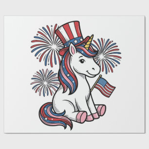 Patriotic Unicorn Fireworks Shirt Design_1 Wrapping Paper