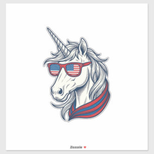Patriotic Unicorn Flag Sunglasses Vintage Vector_1