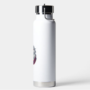 Patriotic Unicorn Flag Sunglasses Vintage Vector_1 Water Bottle