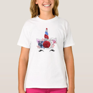 Patriotic Unicorn Girls Tank Top