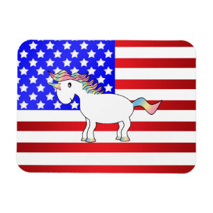 Patriotic unicorn magnet