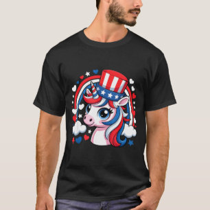 Patriotic unicorn red white blue usa americorn 4th T-Shirt
