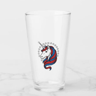 Patriotic Unicorn Vintage Engraving Vector Design_ Glass