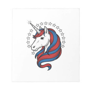 Patriotic Unicorn Vintage Engraving Vector Design_ Notepad