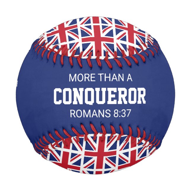 Patriotic UNION JACK Custom Scripture UK FLAG Baseball (Front)