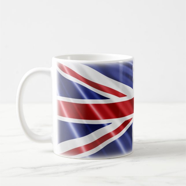 Patriotic Union Jack Flag Coffee Mug (Left)