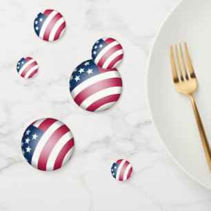 Patriotic United States of America Flag Cool, Fun Confetti