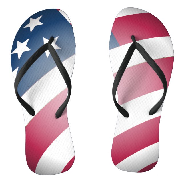 Patriotic United States of America Flag, Cool Thongs (Footbed)