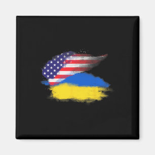 Patriotic United States Usa Ukraine American Ukrai Magnet