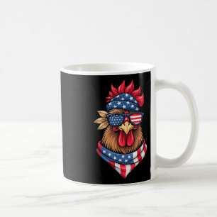 Patriotic Us America Flag Chicken Sungles 4th Of J Coffee Mug