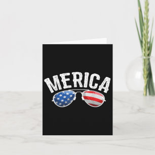 Patriotic Us America Flag Sungles Merica 4th Of Ju Card