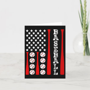 Patriotic Us American Baseball Flag - Vintage Base Card