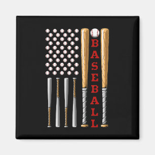 Patriotic Us American Baseball Flag - Vintage Base Magnet