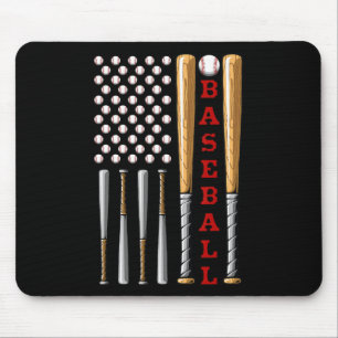 Patriotic Us American Baseball Flag - Vintage Base Mouse Pad