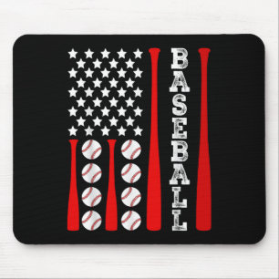 Patriotic Us American Baseball Flag - Vintage Base Mouse Pad