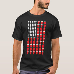 Patriotic Us American Flag Beer Pong 4th July Part T-Shirt