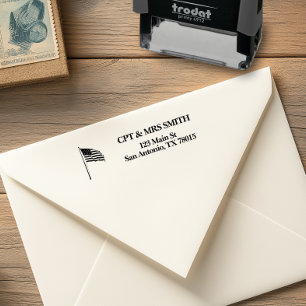 Patriotic US Flag Address Self-inking Stamp