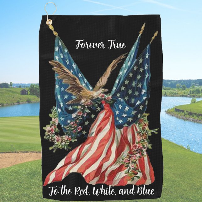 Patriotic US Flag And Eagle Golf Towel (Creator Uploaded)