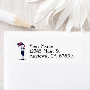 Patriotic US Flag and Fireworks Boy Custom Address Return Address Label