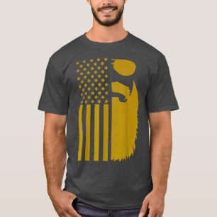 Patriotic US Flag Beard And Sunglasses For Men Wit T-Shirt