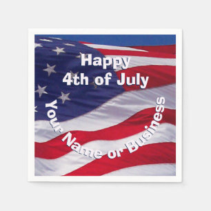 Patriotic US Flag Custom Napkin