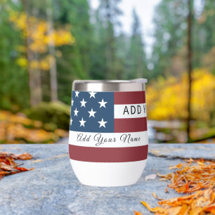 Patriotic US Flag Custom Text Name