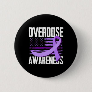 Patriotic US Flag Drug Overdose Opioid Overdose Aw 6 Cm Round Badge