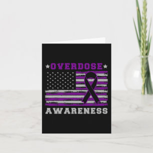 Patriotic US Flag Drug Overdose Opioid Overdose Aw Card