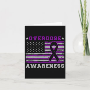 Patriotic Us Flag Drug Overdose Opioid Overdose Aw Card